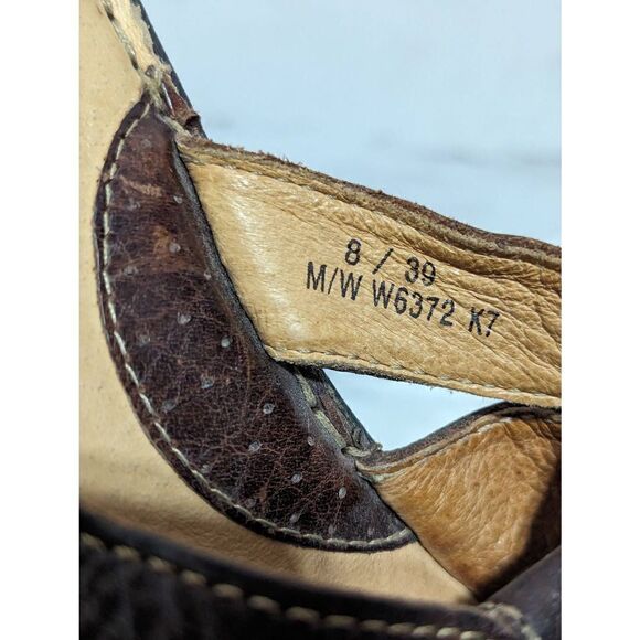 Born Women's Brown Leather Slip-On Slide 2.5" Wedge Sandal Size 8 - Picture 3 of 7
